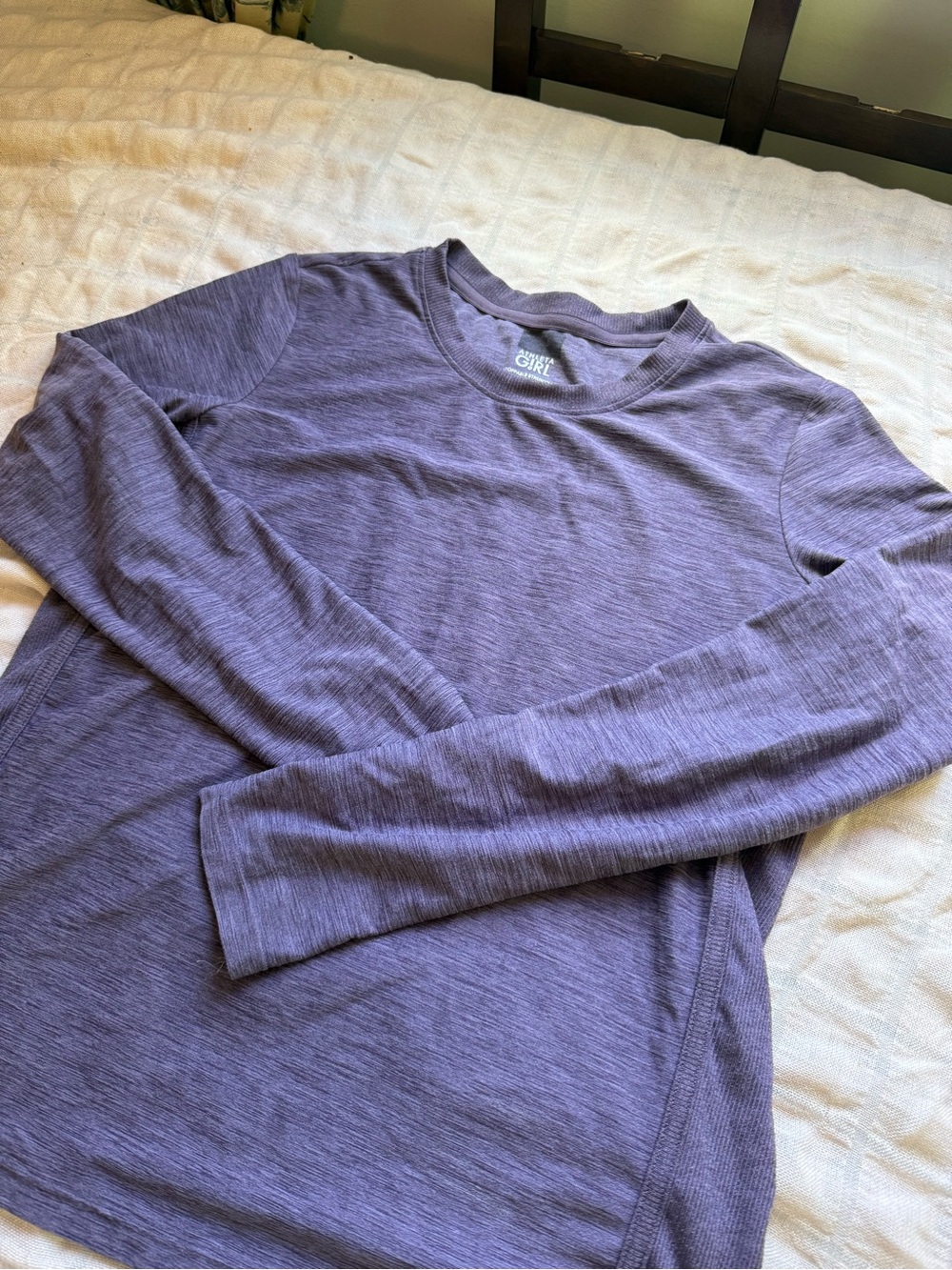 Athleta Heathered Lavender Long-Sleeve Crew Tee - Picture 2 of 6